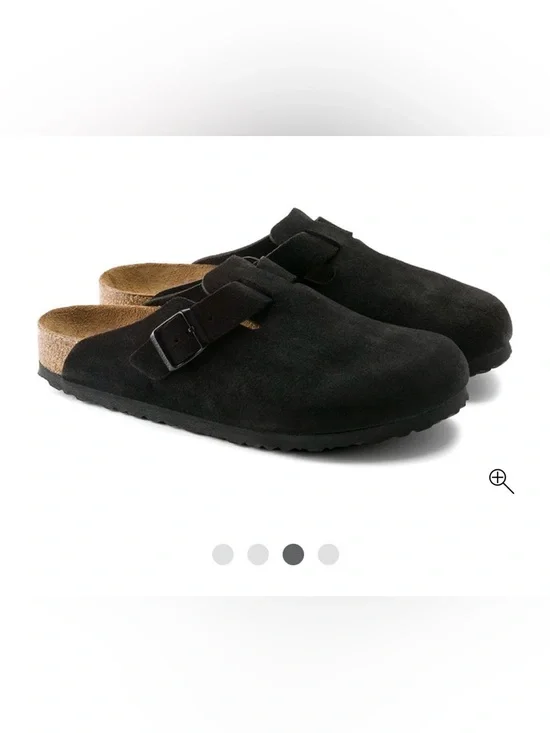 Birkenstock Boston soft footbed Black Suede Boston Clogs New - Picture 1 of 9